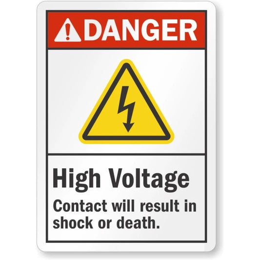 High Voltage Could Result in Shock Death Ansi Danger Aluminum Sign — product artwork