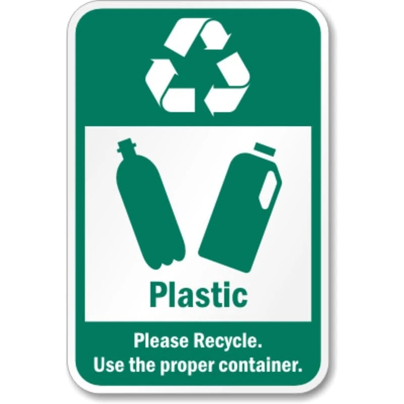 Recycle Plastic Reminder Aluminum Sign — product artwork