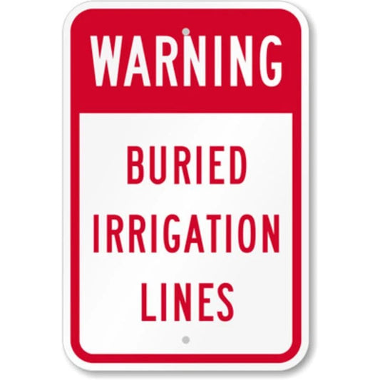 Buried Irrigation Lines Aluminum Sign — product artwork