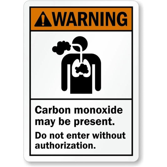 Carbon Monoxide Ansi Warning Aluminum Sign — product artwork