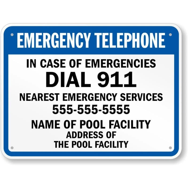 California Emergency Telephone Custom Aluminum Sign — product artwork