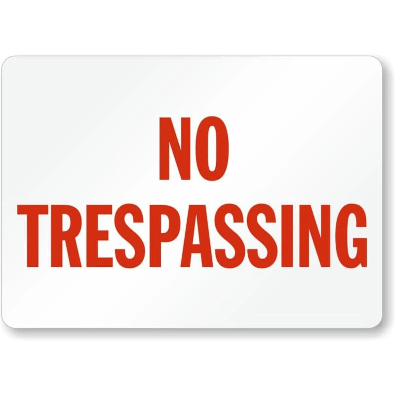 No Trespassing Property Aluminum Sign — product artwork