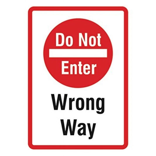 Do Not Enter Wrong Way Aluminum Sign — product artwork