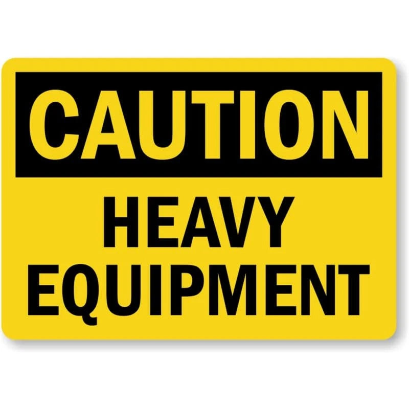 Heavy Equipment Caution Safety Aluminum Sign — product artwork