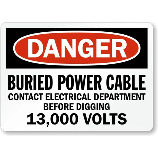 Danger Buried Power Cable Aluminum Sign — product artwork