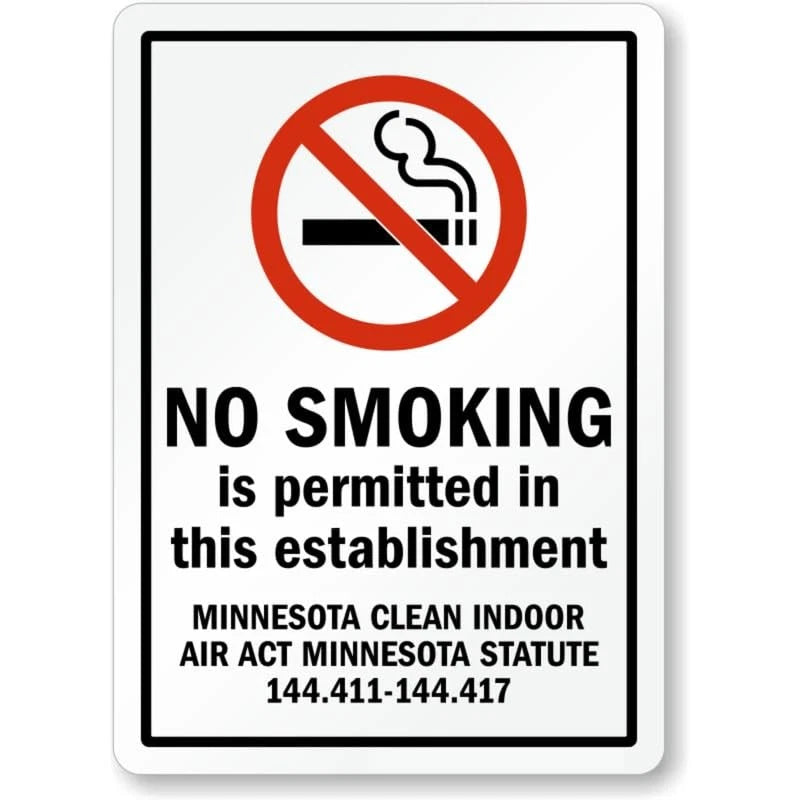 Minnesota Clean Indoor Air Act No Smoking Sign — product artwork
