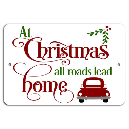 Christmas Journey Rustic Red Green Holiday Aluminum Sign — product artwork