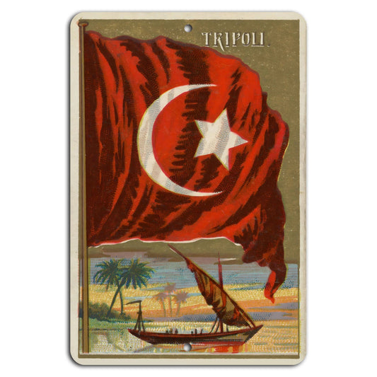 Tripoli Vintage Nautical Aluminum Sign — product artwork