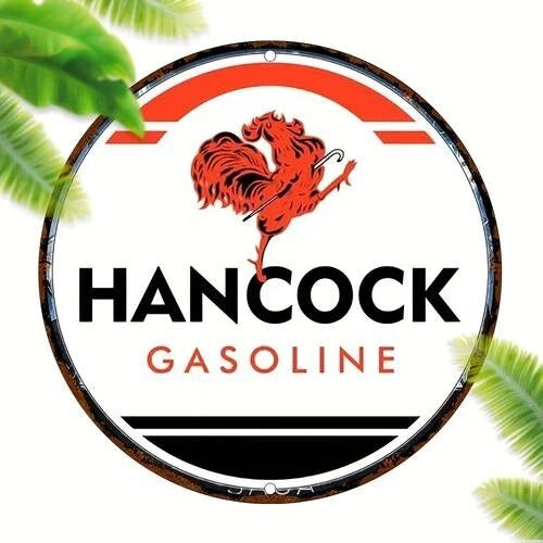 Hancock Gasoline V2 Funny Round Aluminum Sign — product artwork