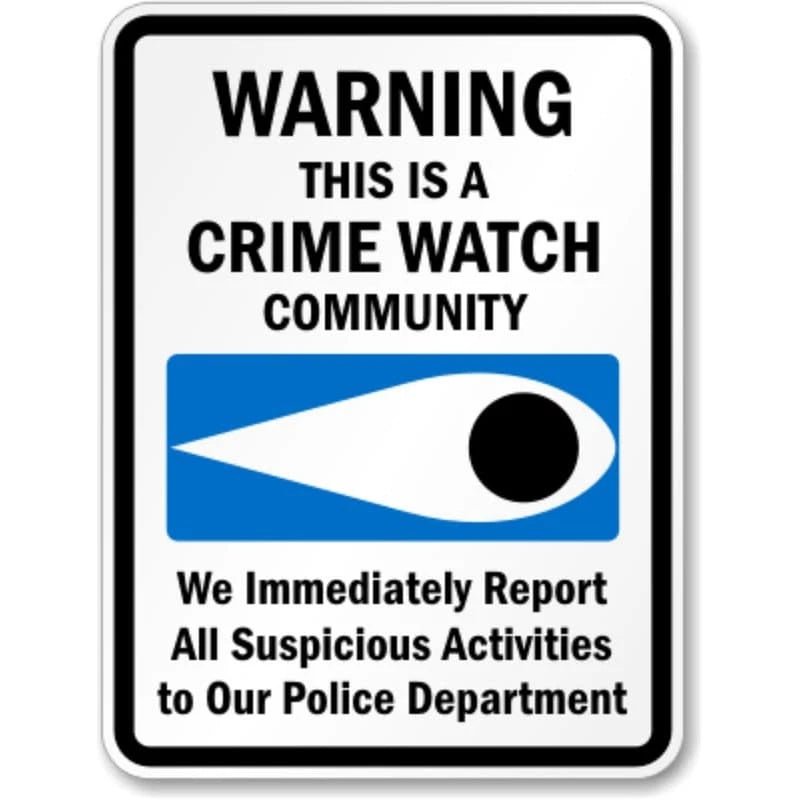 Crime Watch Security Aluminum Sign — product artwork