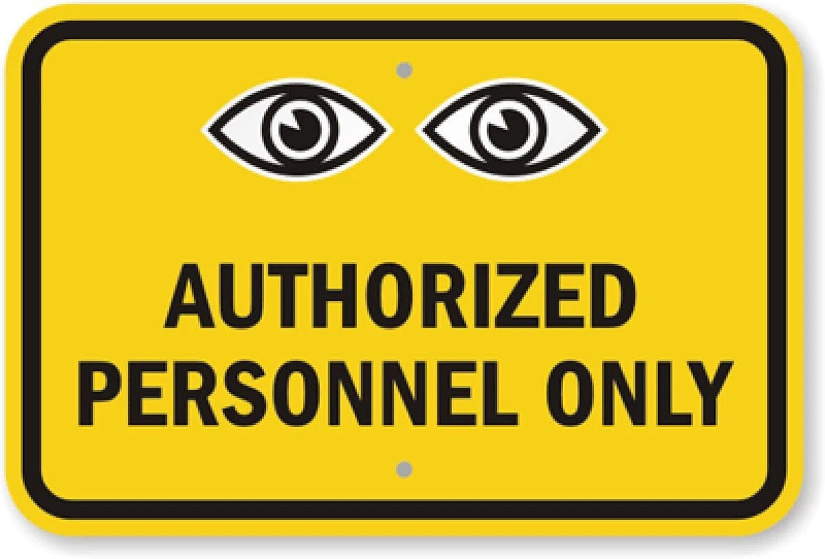 Surveillance Warning Authorized Personnel Only Aluminum Sign — product artwork