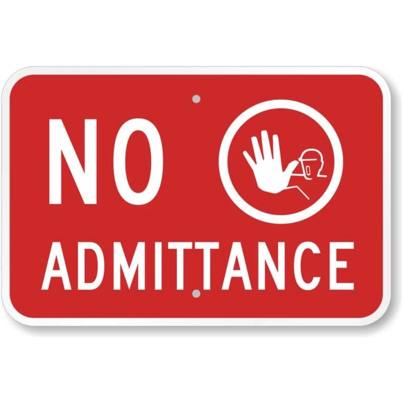 No Admittance Personnel Aluminum Sign — product artwork
