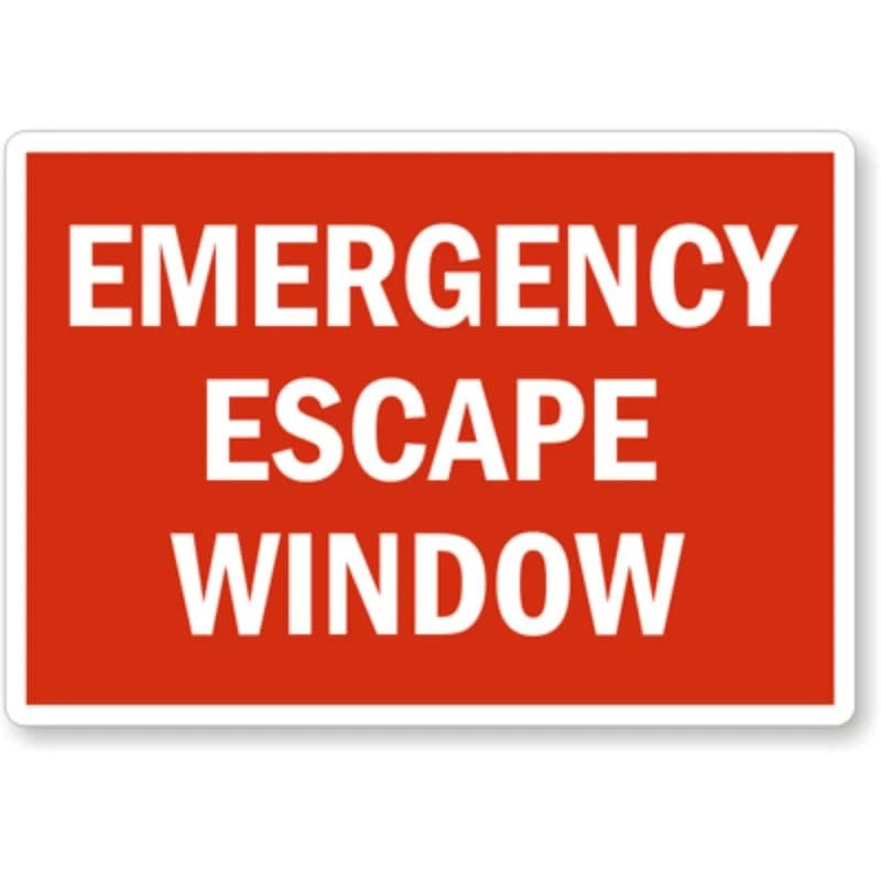 Emergency Escape Window Aluminum Sign — product artwork
