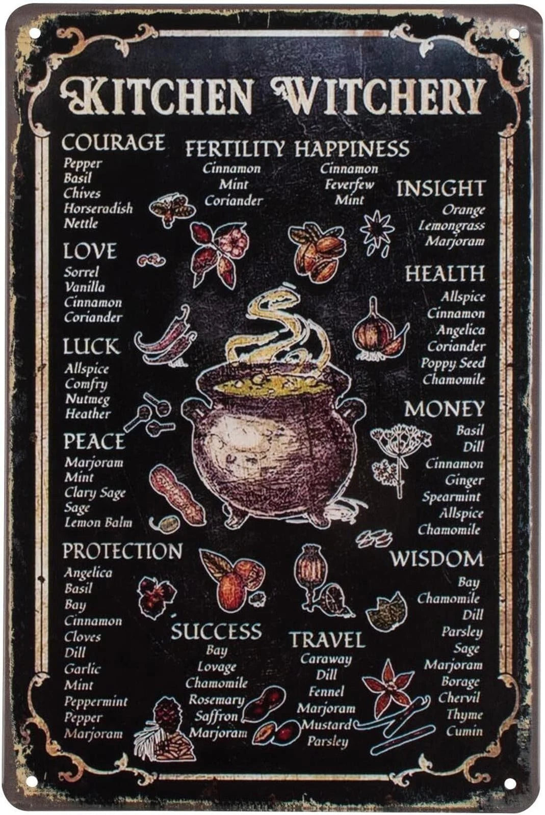 Witches Rustic Antique Funny Aluminum Sign — product artwork