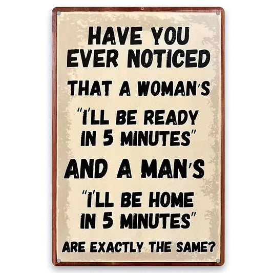 Vintage Funny Conversation Starter Beige Aluminum Sign — product artwork
