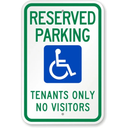 Tenants Only No Visitors Aluminum Sign — product artwork