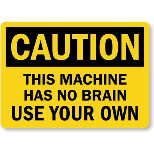 Machine Caution Aluminum Sign — product artwork