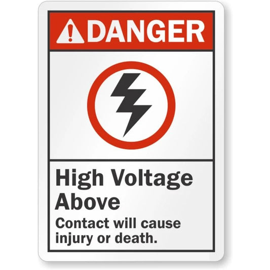 High Voltage Above Ansi Danger Aluminum Sign — product artwork