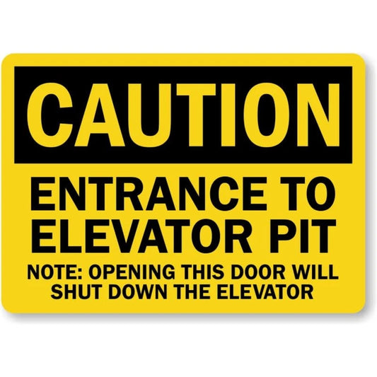 Shutdown Door Elevator Caution Aluminum Sign — product artwork