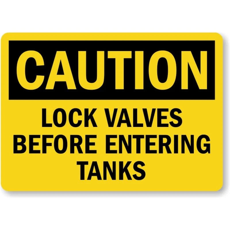Lock It Out Caution Aluminum Sign — product artwork
