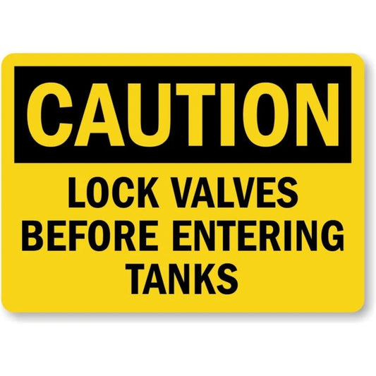 Lock It Out Caution Aluminum Sign — product artwork