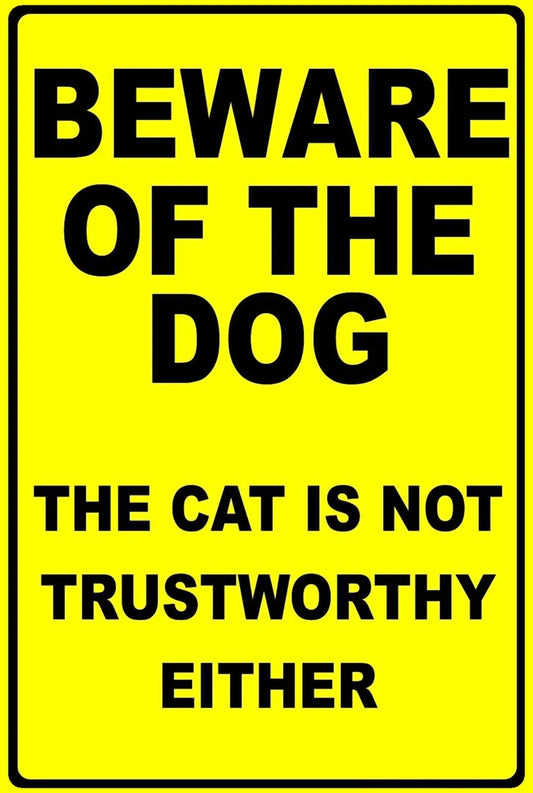 Beware of the Dog Funny Aluminum Sign — product artwork