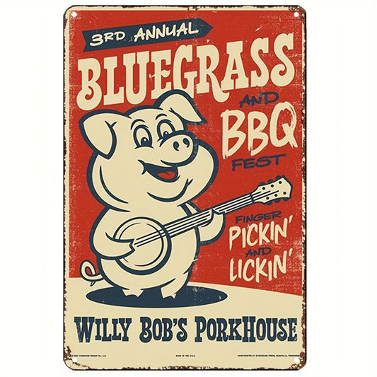 Willy Bob's Bluegrass and BBQ Fest Funny Aluminum Sign — product artwork