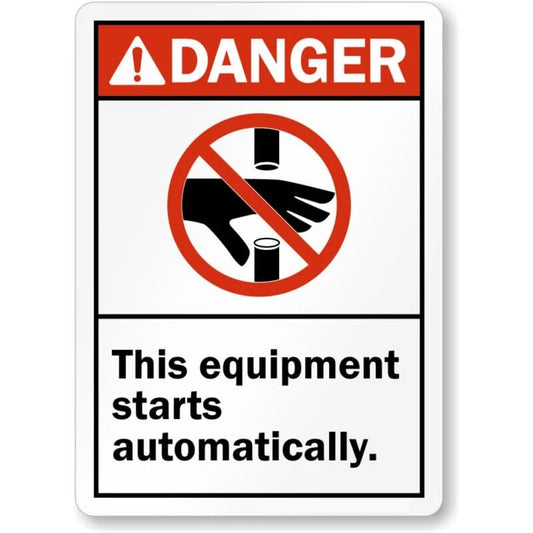 Automatic Equipment Ansi Aluminum Sign — product artwork