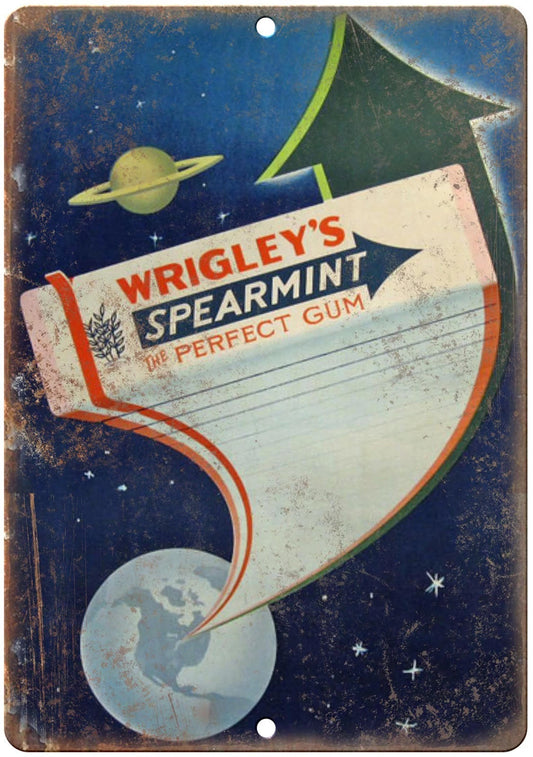 Spearmint Gum Funny Vintage Ad Aluminum Sign — product artwork