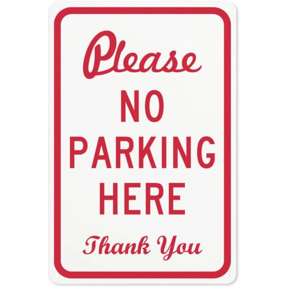No Parking Heavy Duty Reflective Aluminum Sign — product artwork