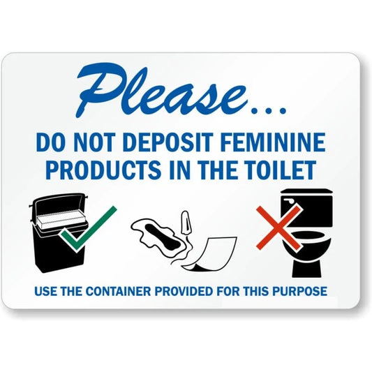 Feminine Products Use Container Aluminum Sign — product artwork