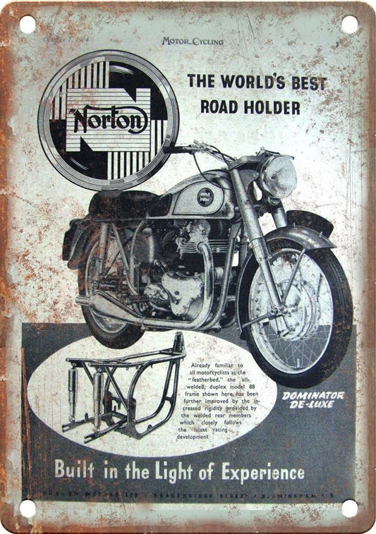 Norton Featherbed World's Best Road Holder Vintage Aluminum Sign — product artwork