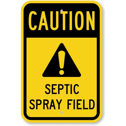 Caution Septic Spray Field Aluminum Sign — product artwork