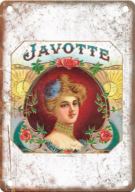 Javotte Woman Portrait Cigar Box Reproduction Aluminum Sign — product artwork