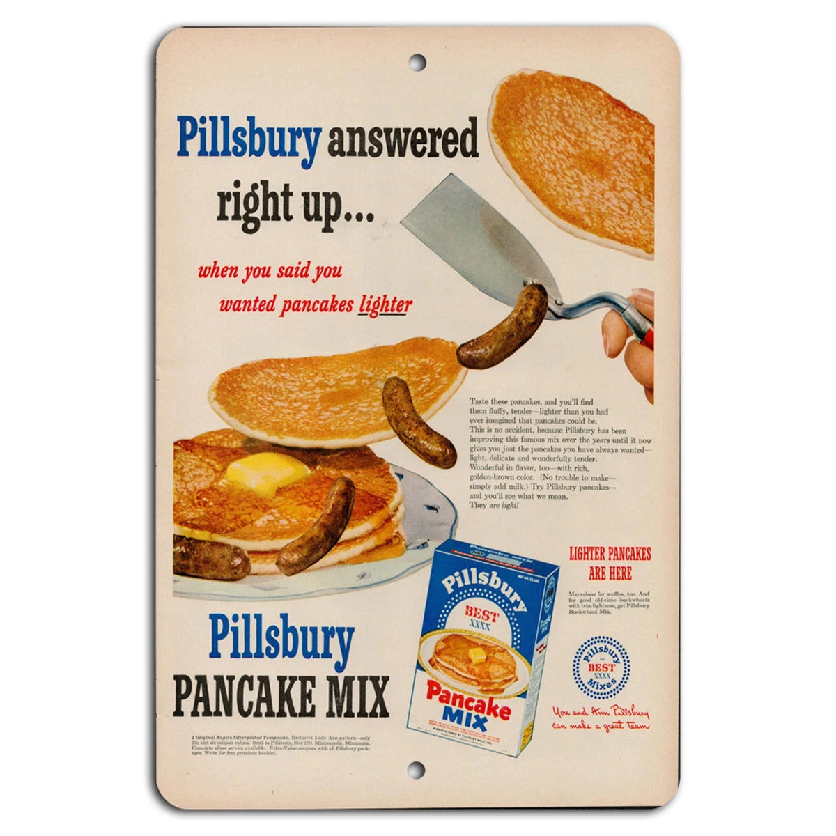 Vintage Pancake Retro Kitchen Aluminum Sign — product artwork