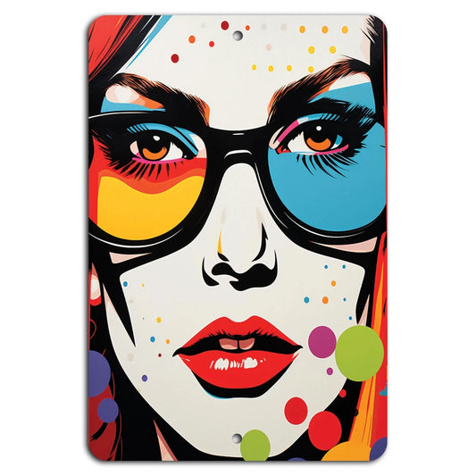 Pop Art Diva Glam Colorful Handmade Aluminum Sign — product artwork