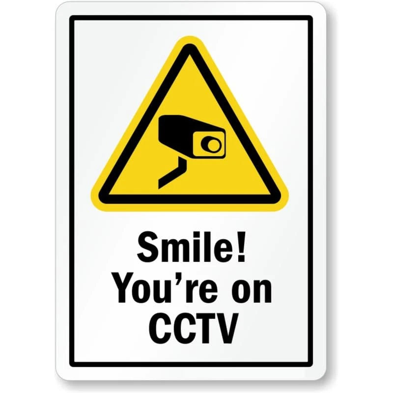Smile Cctv Surveillance Camera Aluminum Sign — product artwork