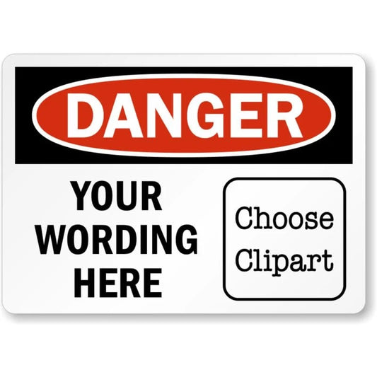 Danger Warning Clipart Custom Aluminum Sign — product artwork