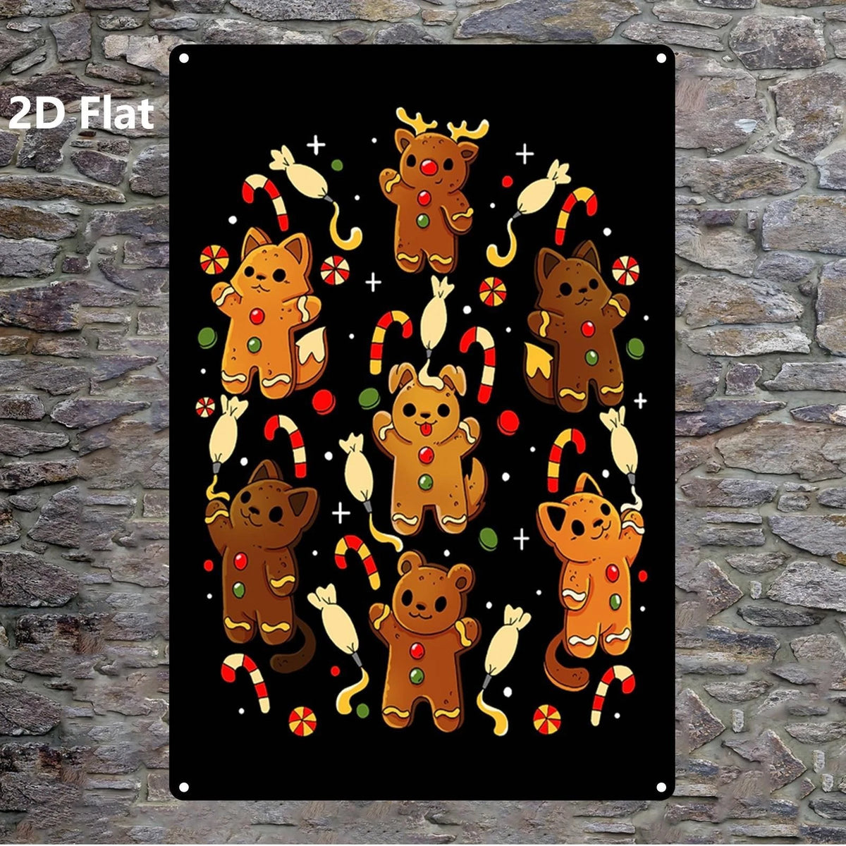 Gingerbread Funny Holiday Aluminum Sign — product artwork