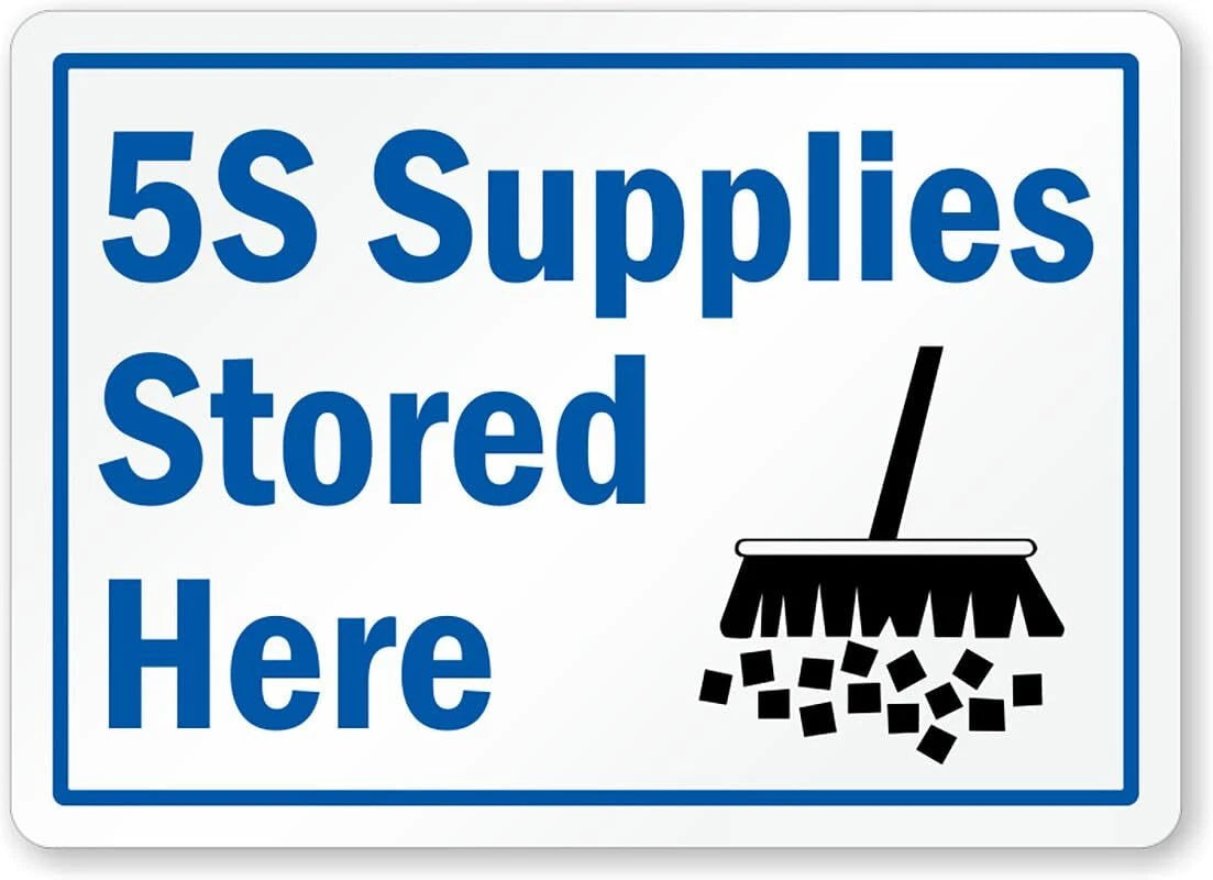 5S Supplies Stored Here Aluminum Sign — product artwork