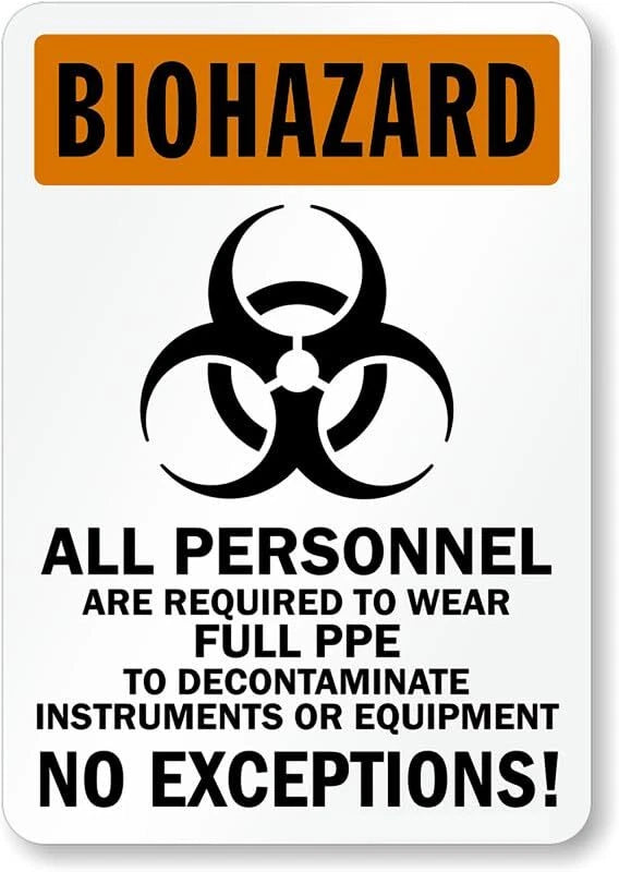 PPE Safety Warning Aluminum Sign — product artwork