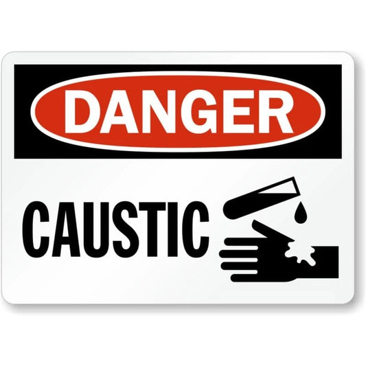 Danger Caustic Corrosive Hand Symbol Aluminum Sign — product artwork