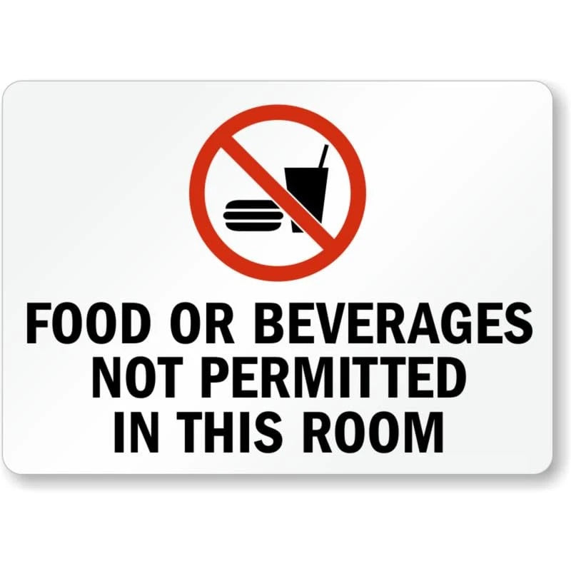 Food or Beverages Not Permitted in This Room Sign — product artwork