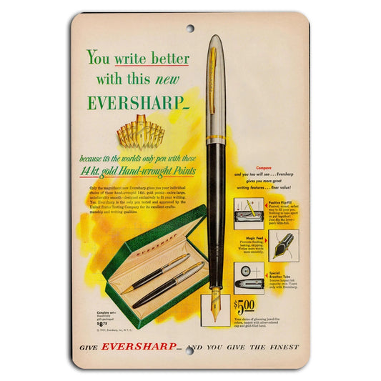 Vintage Eversharp Gold Point Aluminum Sign — product artwork