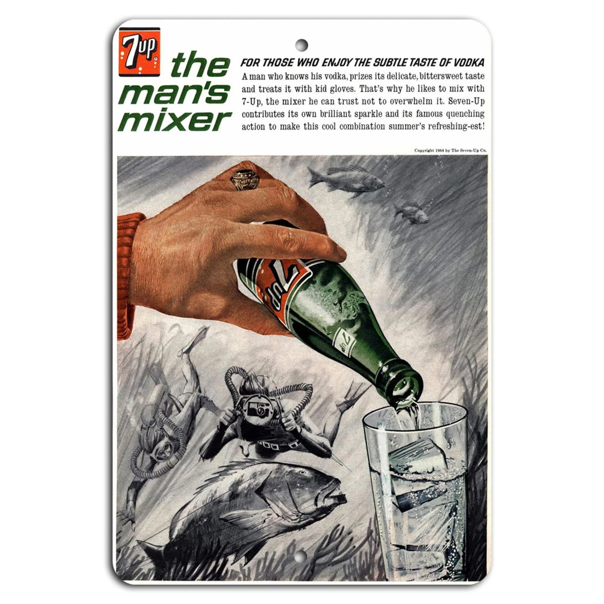 7-Up Mixer Vintage Retro Aluminum Sign — product artwork
