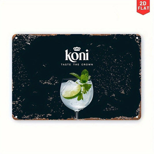 Gin & Tonic Retro Bar Cocktail Funny Aluminum Sign — product artwork