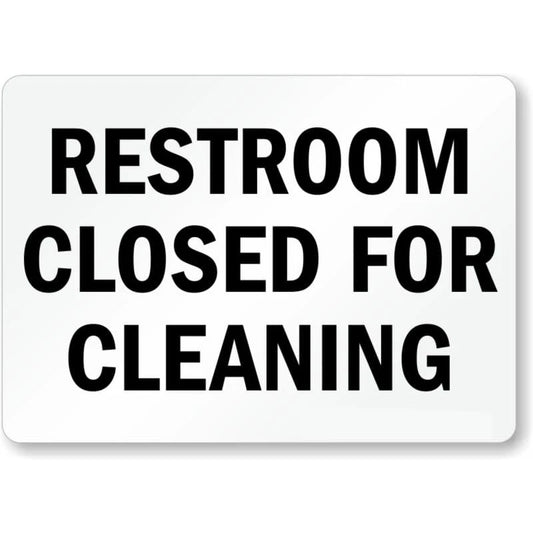 Closed Cleaning Bathroom Aluminum Sign — product artwork