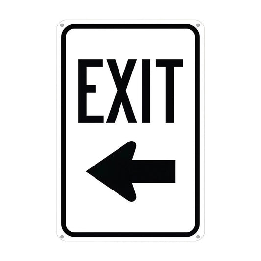 Vintage Exit Retro Industrial Arrow Funny Aluminum Sign — product artwork