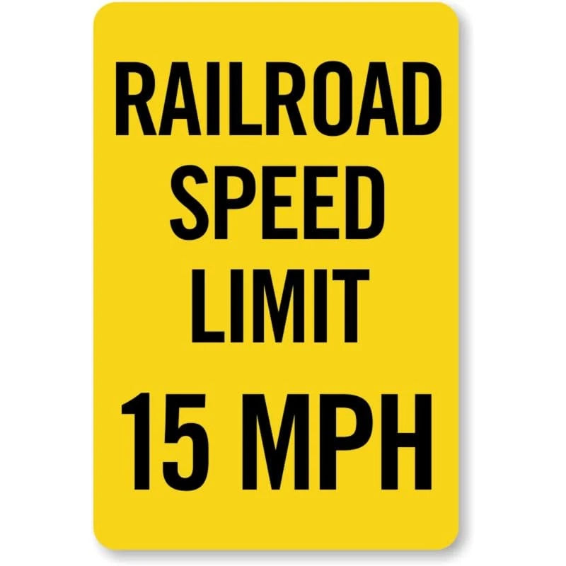 Speed Limit Railroad Aluminum Sign — product artwork