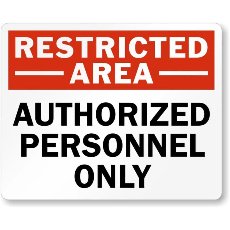 Authorized Personnel Only Id Required Restricted Area Aluminum Sign — product artwork